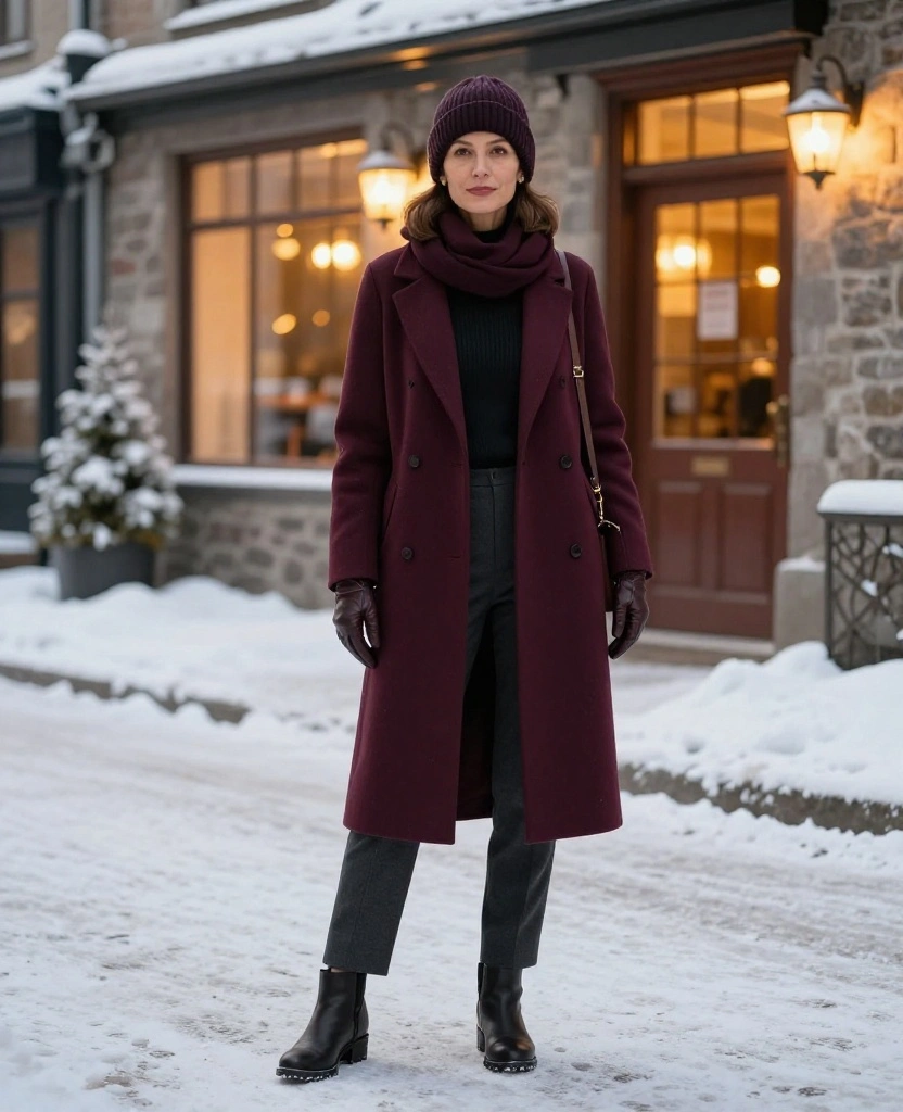 13 Women’s Winter Outfits for Québec City That Prove Warm Doesn’t Have to Mean Bulky 89 What to Wear in Québec City in December 13 Women’s Winter Outfits for Québec City That Prove Warm Doesn’t Have to Mean Bulky - 13. The Day-to-Dinner Layered Outfit 1