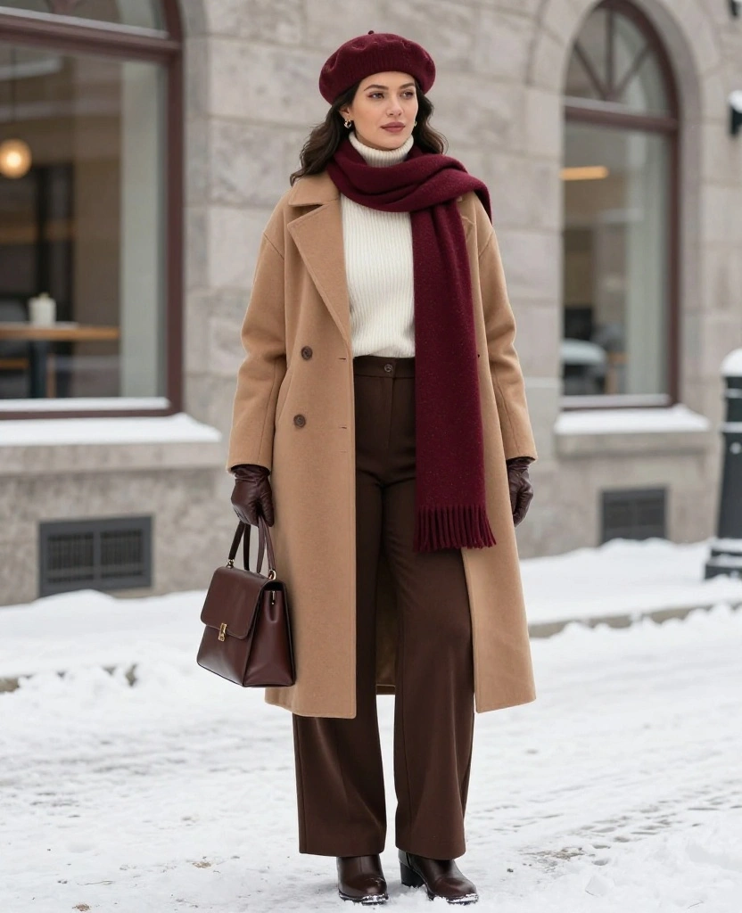 13 Women’s Winter Outfits for Québec City That Prove Warm Doesn’t Have to Mean Bulky 59 What to Wear in Québec City in December 13 Women’s Winter Outfits for Québec City That Prove Warm Doesn’t Have to Mean Bulky - 9. The Wide-Leg Trouser with a Cropped Warm Coat 1