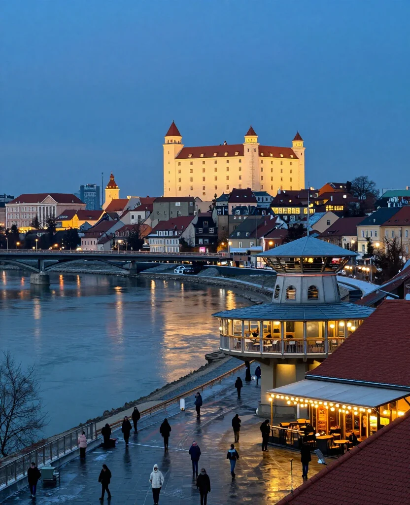 15 Best Places to Visit in Bratislava in December for an Unforgettable Winter City Break 31 places to visit in Bratislava in December 15 Best Places to Visit in Bratislava in December for an Unforgettable Winter City Break - 9. The Danube Riverfront and UFO Observation Deck 1
