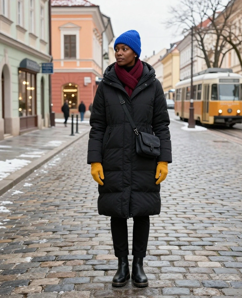 15 Bratislava Winter Outfits That’ll Keep You Warm While Exploring the City (Without Looking Bulky!) 81 What to Wear in Bratislava in December 15 Bratislava Winter Outfits That’ll Keep You Warm While Exploring the City (Without Looking Bulky!) - 13. Colorful Accessories With a Simple Black Base 1