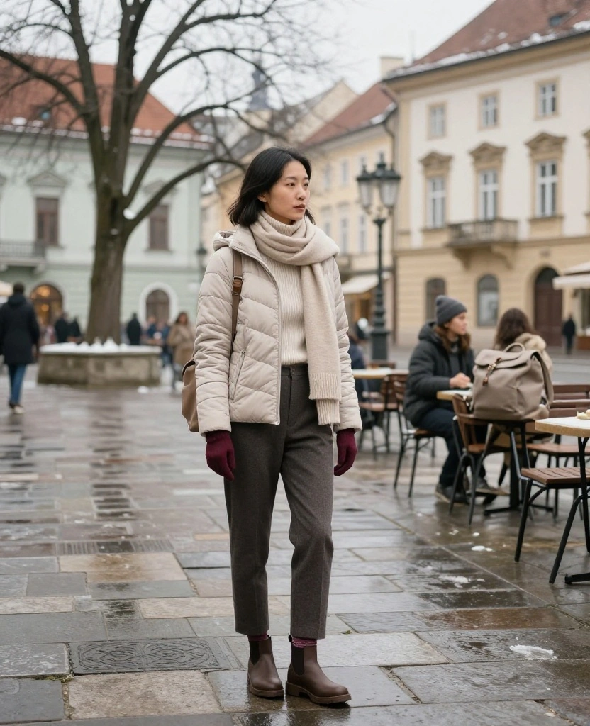 15 Bratislava Winter Outfits That’ll Keep You Warm While Exploring the City (Without Looking Bulky!) 8 What to Wear in Bratislava in December 15 Bratislava Winter Outfits That’ll Keep You Warm While Exploring the City (Without Looking Bulky!) - 2. A Tonal Knit Outfit That Looks Luxe, Not Lumpy 1