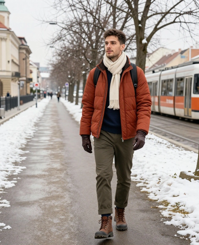 15 Bratislava Winter Outfits That’ll Keep You Warm While Exploring the City (Without Looking Bulky!) 29 What to Wear in Bratislava in December 15 Bratislava Winter Outfits That’ll Keep You Warm While Exploring the City (Without Looking Bulky!) - 5. Straight-Leg Trousers, a Fine Knit, and a Short Insulated Coat 1