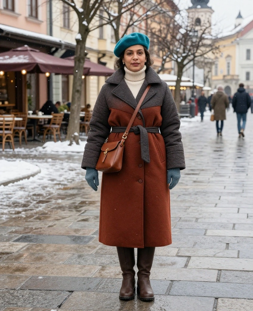 15 Bratislava Winter Outfits That’ll Keep You Warm While Exploring the City (Without Looking Bulky!) 36 What to Wear in Bratislava in December 15 Bratislava Winter Outfits That’ll Keep You Warm While Exploring the City (Without Looking Bulky!) - 6. A Midi Skirt With Warm Tights and a Fitted Coat 1