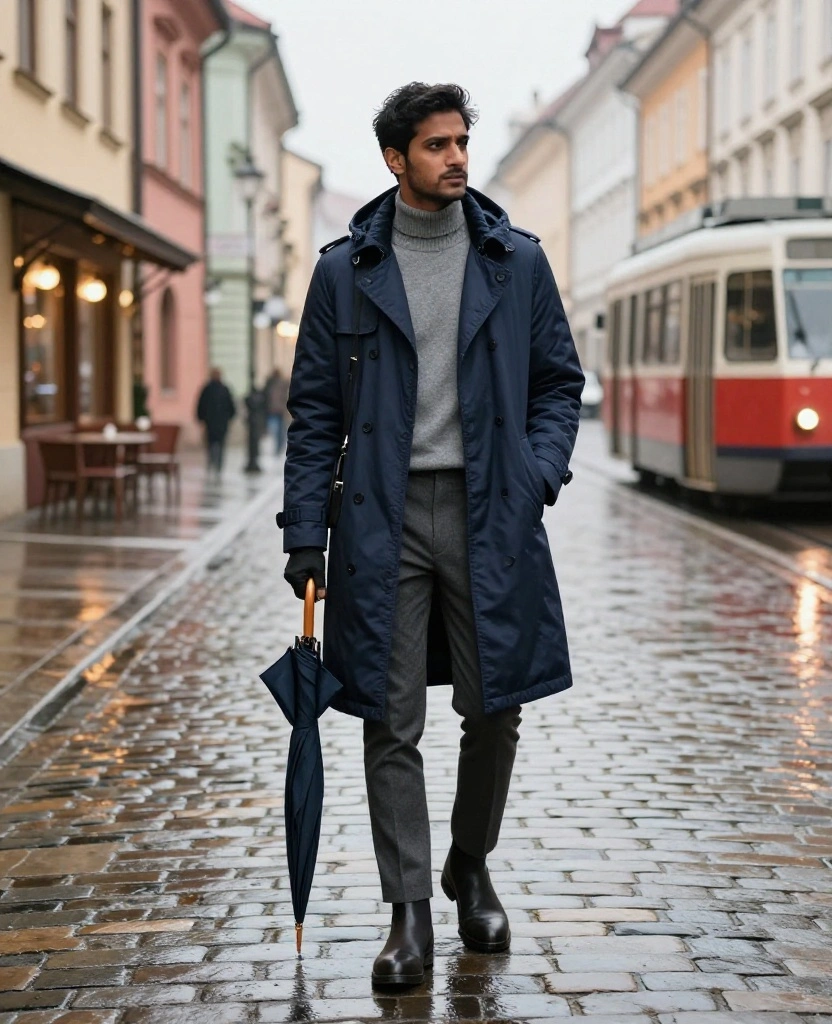 15 Bratislava Winter Outfits That’ll Keep You Warm While Exploring the City (Without Looking Bulky!) 55 What to Wear in Bratislava in December 15 Bratislava Winter Outfits That’ll Keep You Warm While Exploring the City (Without Looking Bulky!) - 9. The Insulated Trench for a Sleek Rainy-Day Outfit 1