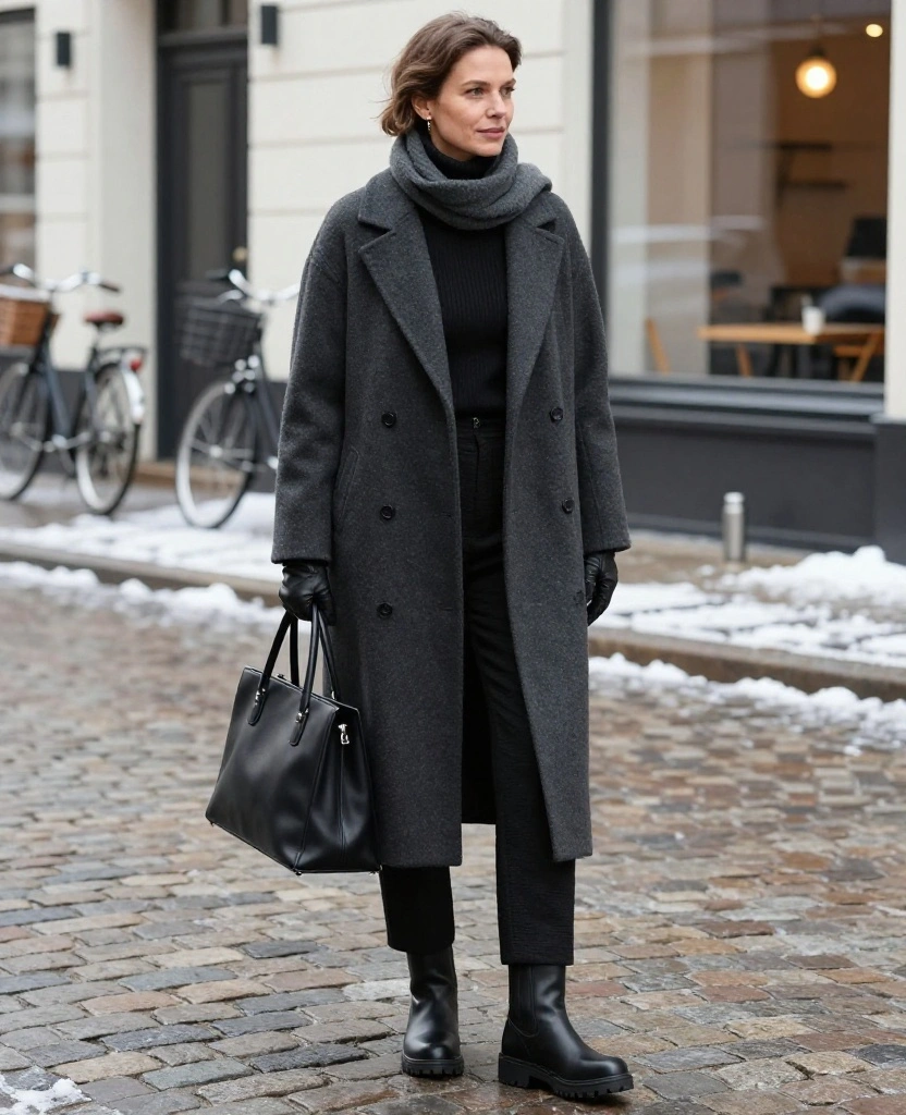15 Copenhagen Winter Outfits Inspired by Scandinavian Style (Warm, Minimalist, and Seriously Chic!) 73 What to Wear in Copenhagen in December 15 Copenhagen Winter Outfits Inspired by Scandinavian Style (Warm, Minimalist, and Seriously Chic!) - 11. The All-Black Base with Soft Textures 1