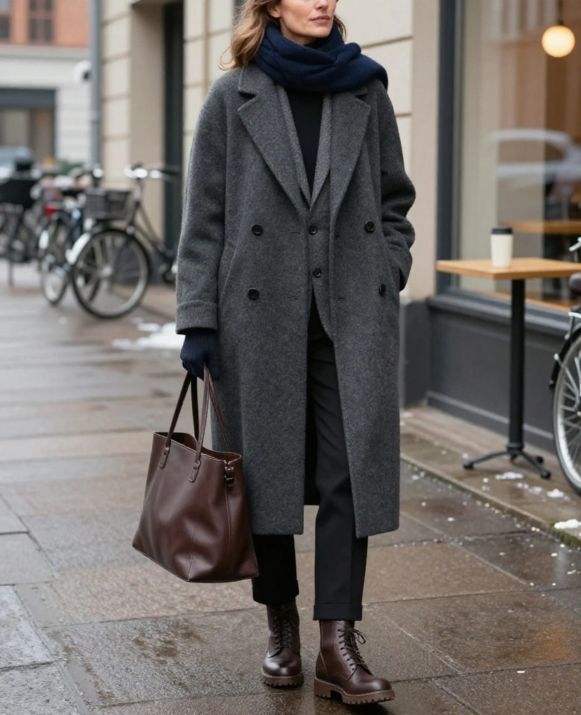 15 Copenhagen Winter Outfits Inspired by Scandinavian Style (Warm, Minimalist, and Seriously Chic!) 80 What to Wear in Copenhagen in December 15 Copenhagen Winter Outfits Inspired by Scandinavian Style (Warm, Minimalist, and Seriously Chic!) - 12. A Blazer Under a Roomy Wool Coat 1