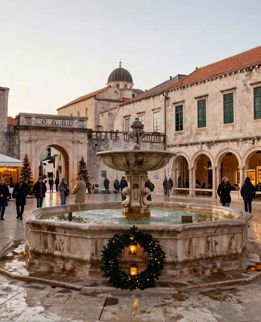 15 Magical Places to Visit in Dubrovnik in December That Feel Like a Winter Fairytale 6 Places to Visit in Dubrovnik in December 15 Magical Places to Visit in Dubrovnik in December That Feel Like a Winter Fairytale - 6. Franciscan Monastery and Onofrio’s Fountain 1