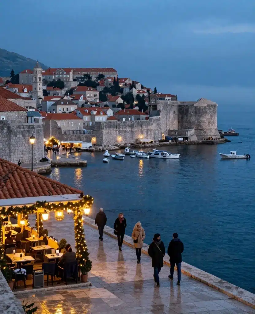 15 Magical Places to Visit in Dubrovnik in December That Feel Like a Winter Fairytale 7 Places to Visit in Dubrovnik in December 15 Magical Places to Visit in Dubrovnik in December That Feel Like a Winter Fairytale - 7. The Old Port and St John Fortress at Blue Hour 1