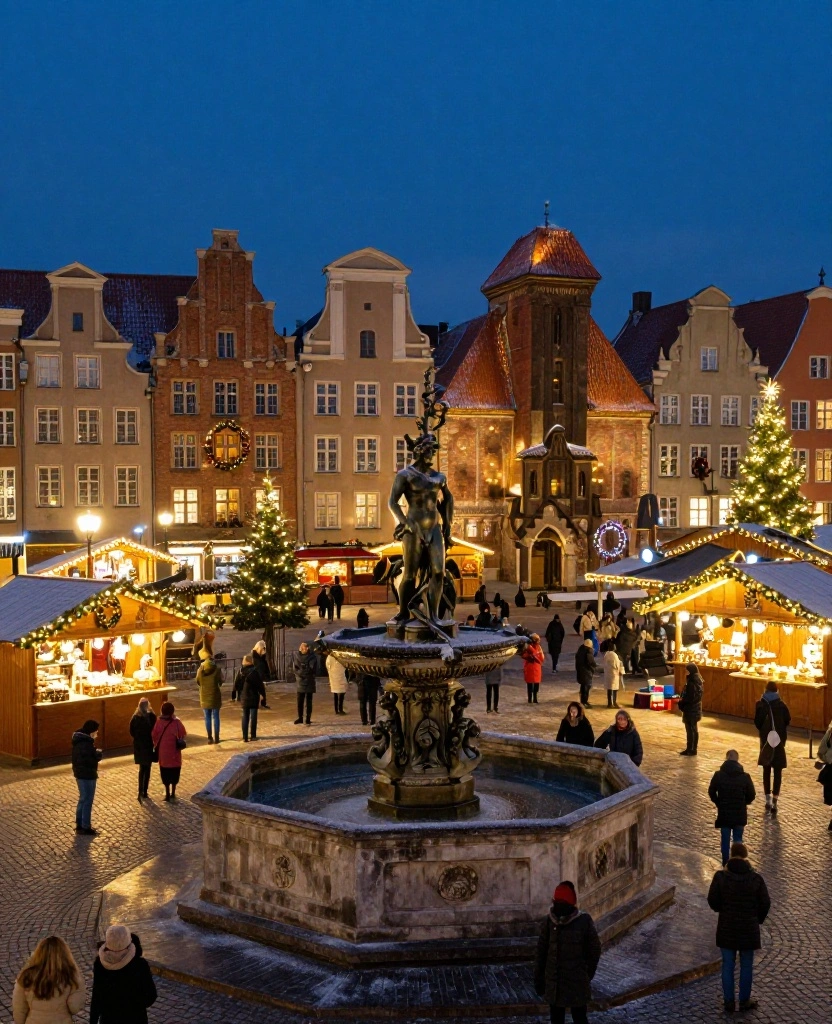 15 Magical Places to Visit in Gdańsk in December That Feel Like a Christmas Fairytale 2 Places to Visit in Gdańsk in December 15 Magical Places to Visit in Gdańsk in December That Feel Like a Christmas Fairytale - 2. Długi Targ and Neptune Fountain After Dark 1