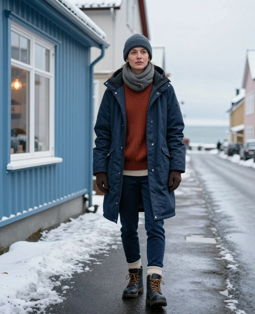 15 Reykjavík December Outfit Ideas That Are Cozy, Waterproof, and Seriously Photo-Ready 80 What to wear in Reykjavík in December 15 Reykjavík December Outfit Ideas That Are Cozy, Waterproof, and Seriously Photo-Ready - 12. The Denim-Look Outfit Without Damp Jeans 1