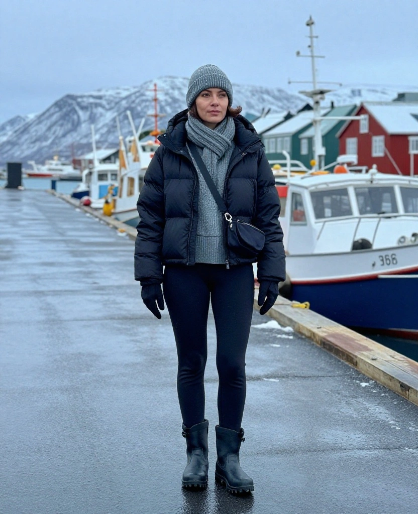 15 Reykjavík December Outfit Ideas That Are Cozy, Waterproof, and Seriously Photo-Ready 29 What to wear in Reykjavík in December 15 Reykjavík December Outfit Ideas That Are Cozy, Waterproof, and Seriously Photo-Ready - 5. Wide-Leg Soft-Shell Trousers with a Cropped Puffer 1