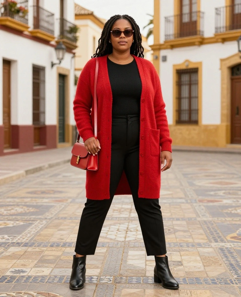 15 Stylish Women’s Outfits for Málaga in December That Look Amazing in Every Photo 78 what to wear in Málaga in December 15 Stylish Women’s Outfits for Málaga in December That Look Amazing in Every Photo - 12. A Red Accent with Black Basics 1