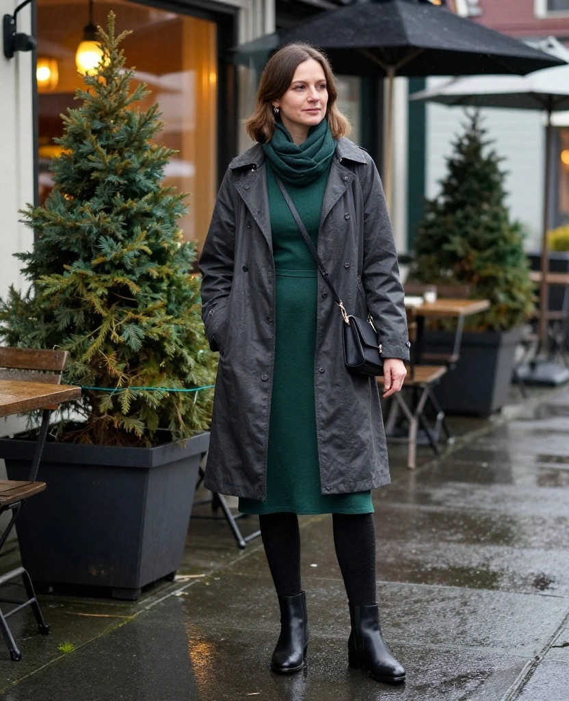 15 Victoria December Outfits That Keep You Cozy, Dry, and Totally Photo-Ready 66 what to wear in Victoria in December 15 Victoria December Outfits That Keep You Cozy, Dry, and Totally Photo-Ready - 10. A Rain-Proof Dinner Outfit for Cozy Evenings Out 1