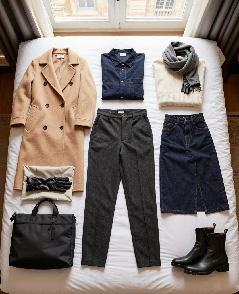 The Ultimate Bordeaux Winter Packing List: 12 Capsule Wardrobe Pieces That Create 30+ Outfits! 74 What to wear in Bordeaux in December The Ultimate Bordeaux Winter Packing List: 12 Capsule Wardrobe Pieces That Create 30+ Outfits! - 12. The Compact Packing System: Turning 12 Pieces Into 30+ Outfits 1