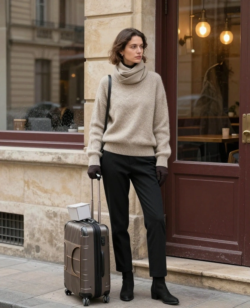 The Ultimate Bordeaux Winter Packing List: 12 Capsule Wardrobe Pieces That Create 30+ Outfits! 4 What to wear in Bordeaux in December The Ultimate Bordeaux Winter Packing List: 12 Capsule Wardrobe Pieces That Create 30+ Outfits! - 2. The Fine-Gauge Knit Sweater: Soft Warmth Without Bulk 1