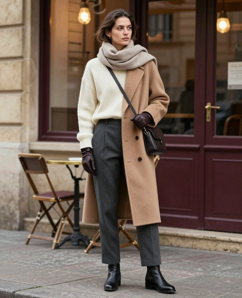 The Ultimate Bordeaux Winter Packing List: 12 Capsule Wardrobe Pieces That Create 30+ Outfits! 21 What to wear in Bordeaux in December The Ultimate Bordeaux Winter Packing List: 12 Capsule Wardrobe Pieces That Create 30+ Outfits! - 5. Tailored Trousers: Instant Polish for Wine Bars and Dinners 1