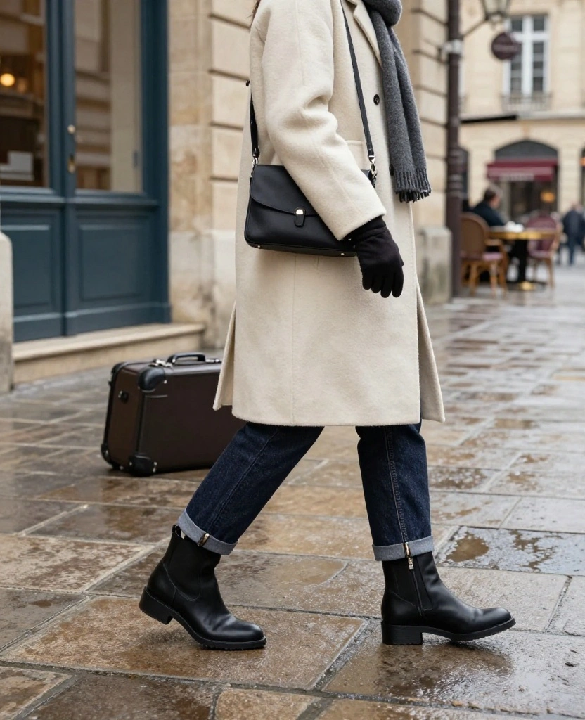 The Ultimate Bordeaux Winter Packing List: 12 Capsule Wardrobe Pieces That Create 30+ Outfits! 37 What to wear in Bordeaux in December The Ultimate Bordeaux Winter Packing List: 12 Capsule Wardrobe Pieces That Create 30+ Outfits! - 7. Weather-Ready Ankle Boots: Comfort That Still Looks Chic 1