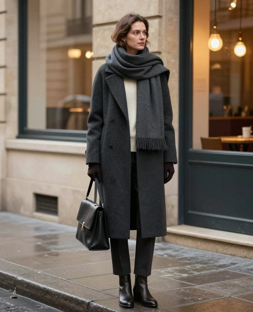 The Ultimate Bordeaux Winter Packing List: 12 Capsule Wardrobe Pieces That Create 30+ Outfits! 44 What to wear in Bordeaux in December The Ultimate Bordeaux Winter Packing List: 12 Capsule Wardrobe Pieces That Create 30+ Outfits! - 8. The Oversized Scarf: Warmth, Color, and a Quick Outfit Change 1