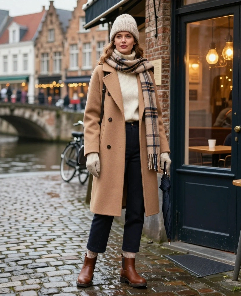 What to Wear in Bruges in December: 15 Cozy Winter Outfits That Look Chic in Every Photo! 103 What to wear in Bruges in December What to Wear in Bruges in December: 15 Cozy Winter Outfits That Look Chic in Every Photo! - 15. The Café-to-Canal Layering Formula 1