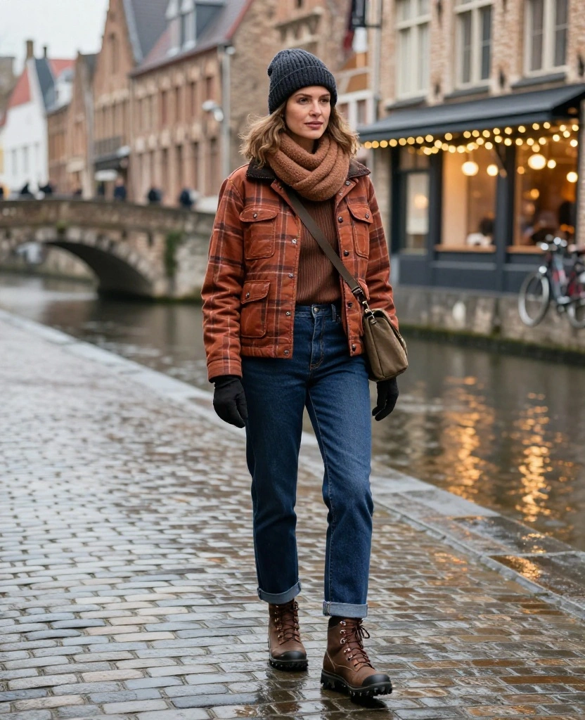 What to Wear in Bruges in December: 15 Cozy Winter Outfits That Look Chic in Every Photo! 59 What to wear in Bruges in December What to Wear in Bruges in December: 15 Cozy Winter Outfits That Look Chic in Every Photo! - 9. The Layered Denim Look for Casual Canal Walks 1