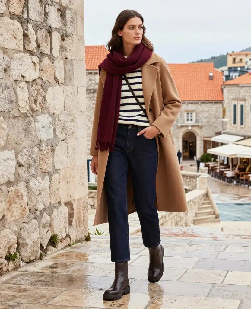 What to Wear in Dubrovnik in December: 15 Chic Winter Outfits That Beat the Coastal Chill 32 What to Wear in Dubrovnik in December What to Wear in Dubrovnik in December: 15 Chic Winter Outfits That Beat the Coastal Chill - 6. Give Dark Denim a Polished Winter Upgrade 1