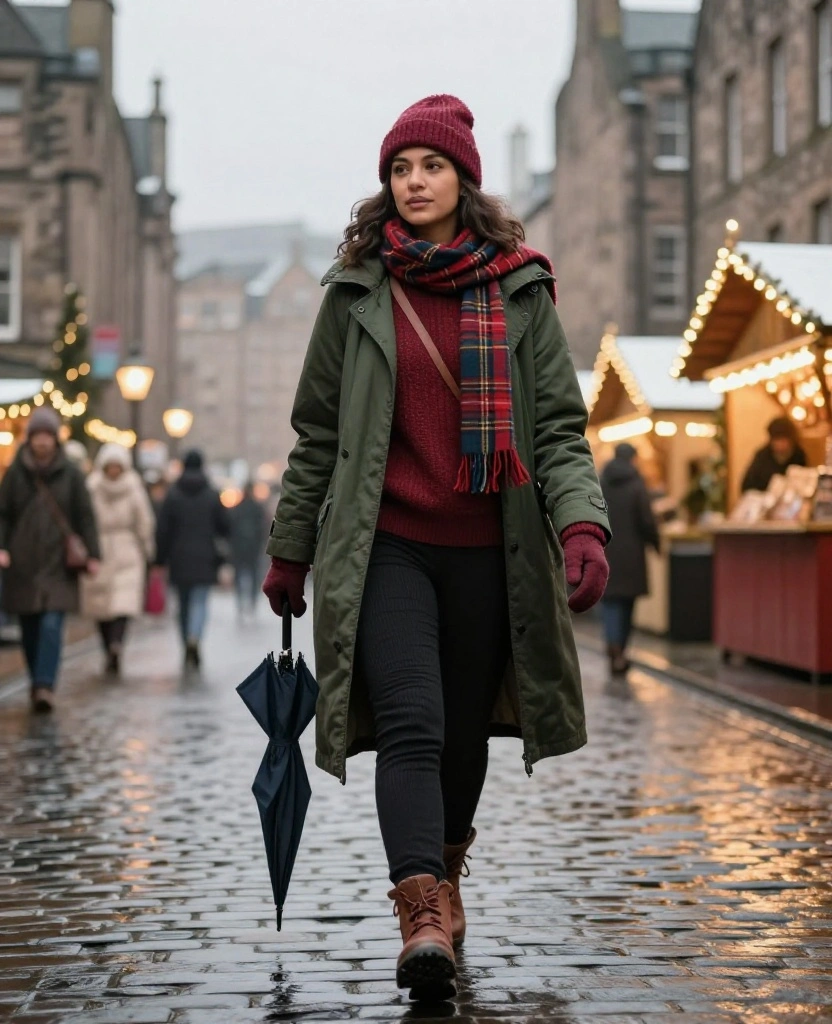 What to Wear in Edinburgh in December: 15 Cozy Winter Outfits You’ll Be Glad You Packed! 73 what to wear in Edinburgh in December What to Wear in Edinburgh in December: 15 Cozy Winter Outfits You’ll Be Glad You Packed! - 13. Dress for a Festive Market or Evening Walk 1