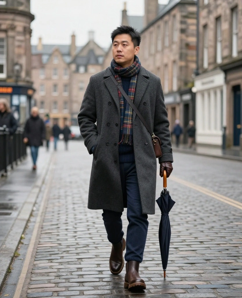 What to Wear in Edinburgh in December: 15 Cozy Winter Outfits You’ll Be Glad You Packed! 6 what to wear in Edinburgh in December What to Wear in Edinburgh in December: 15 Cozy Winter Outfits You’ll Be Glad You Packed! - 2. Make a Long Wool Coat Your Polished Hero Piece 1