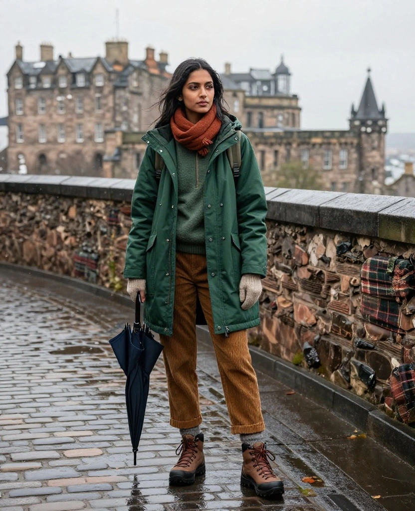What to Wear in Edinburgh in December: 15 Cozy Winter Outfits You’ll Be Glad You Packed! 9 what to wear in Edinburgh in December What to Wear in Edinburgh in December: 15 Cozy Winter Outfits You’ll Be Glad You Packed! - 3. Keep a Waterproof Parka Ready for Proper Rain 1