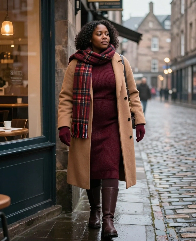 What to Wear in Edinburgh in December: 15 Cozy Winter Outfits You’ll Be Glad You Packed! 31 what to wear in Edinburgh in December What to Wear in Edinburgh in December: 15 Cozy Winter Outfits You’ll Be Glad You Packed! - 7. Style a Winter Dress or Skirt Without Freezing 1