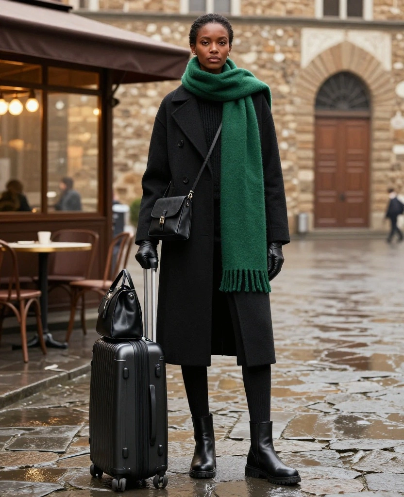 What to Wear in Florence in December: 15 Chic Winter Outfits You’ll Be Glad You Packed 43 What to Wear in Florence in December What to Wear in Florence in December: 15 Chic Winter Outfits You’ll Be Glad You Packed - 7. A Black-on-Black Base with One Rich Color 1