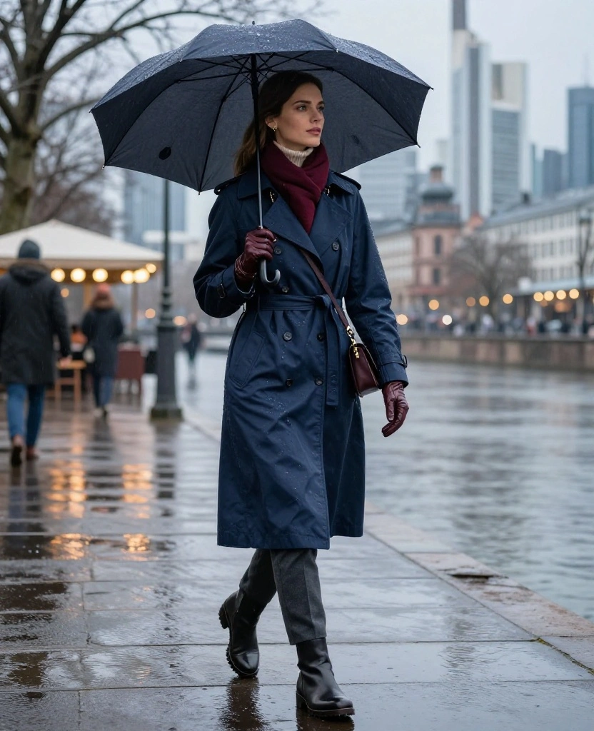 What to Wear in Frankfurt in December: 15 Chic Winter Outfits That Keep You Warm Without Looking Bulky! 72 What to Wear in Frankfurt in December What to Wear in Frankfurt in December: 15 Chic Winter Outfits That Keep You Warm Without Looking Bulky! - 12. A Rain-Ready Trench Over Winter Layers 1