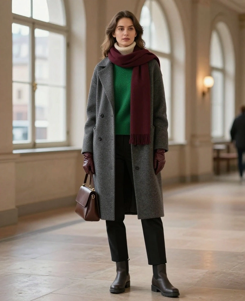 What to Wear in Frankfurt in December: 15 Chic Winter Outfits That Keep You Warm Without Looking Bulky! 95 What to Wear in Frankfurt in December What to Wear in Frankfurt in December: 15 Chic Winter Outfits That Keep You Warm Without Looking Bulky! - 15. The Café-to-Museum Forest Green Layered Look 1