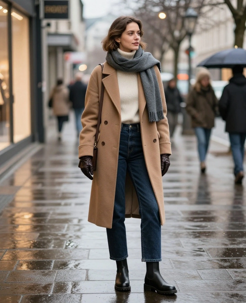 What to Wear in Frankfurt in December: 15 Chic Winter Outfits That Keep You Warm Without Looking Bulky! 51 What to Wear in Frankfurt in December What to Wear in Frankfurt in December: 15 Chic Winter Outfits That Keep You Warm Without Looking Bulky! - 9. Dark Denim, a Wool Blazer, and Waterproof Chelsea Boots 1
