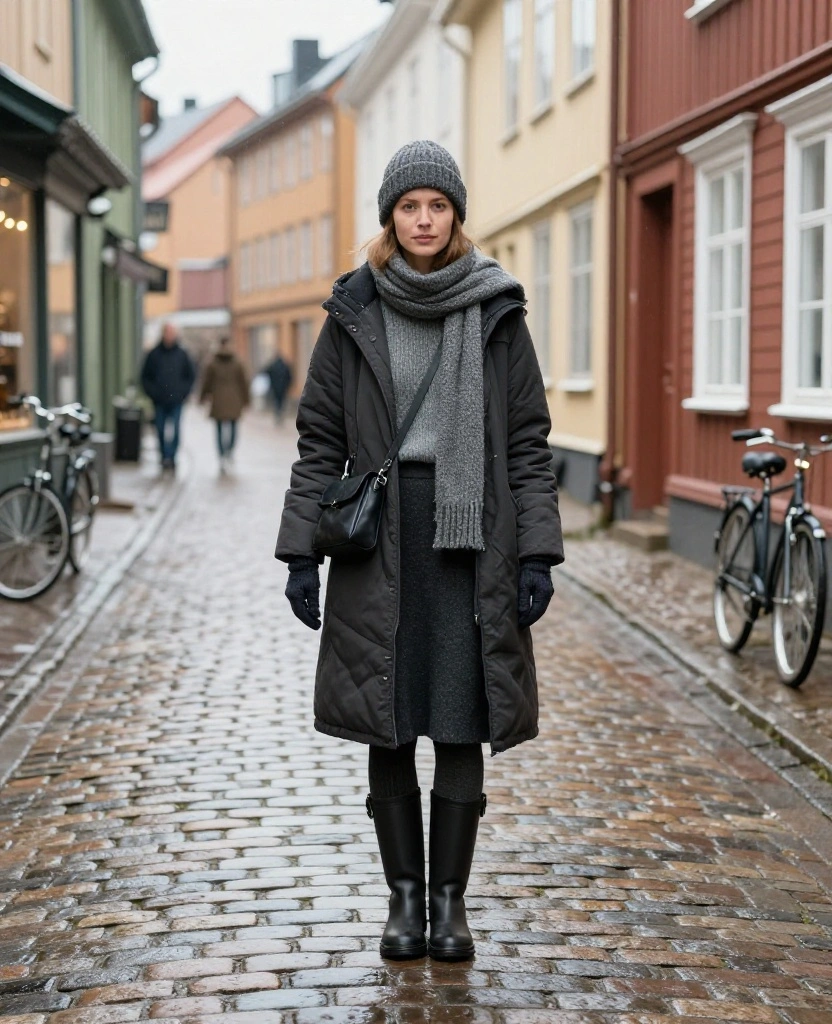 What to Wear in Gothenburg in December: 15 Cozy Winter Outfits That Beat the Scandinavian Chill 25 what to wear in Gothenburg in December What to Wear in Gothenburg in December: 15 Cozy Winter Outfits That Beat the Scandinavian Chill - 5. Make a Skirt Work With Thermal Tights and Tall Boots 1