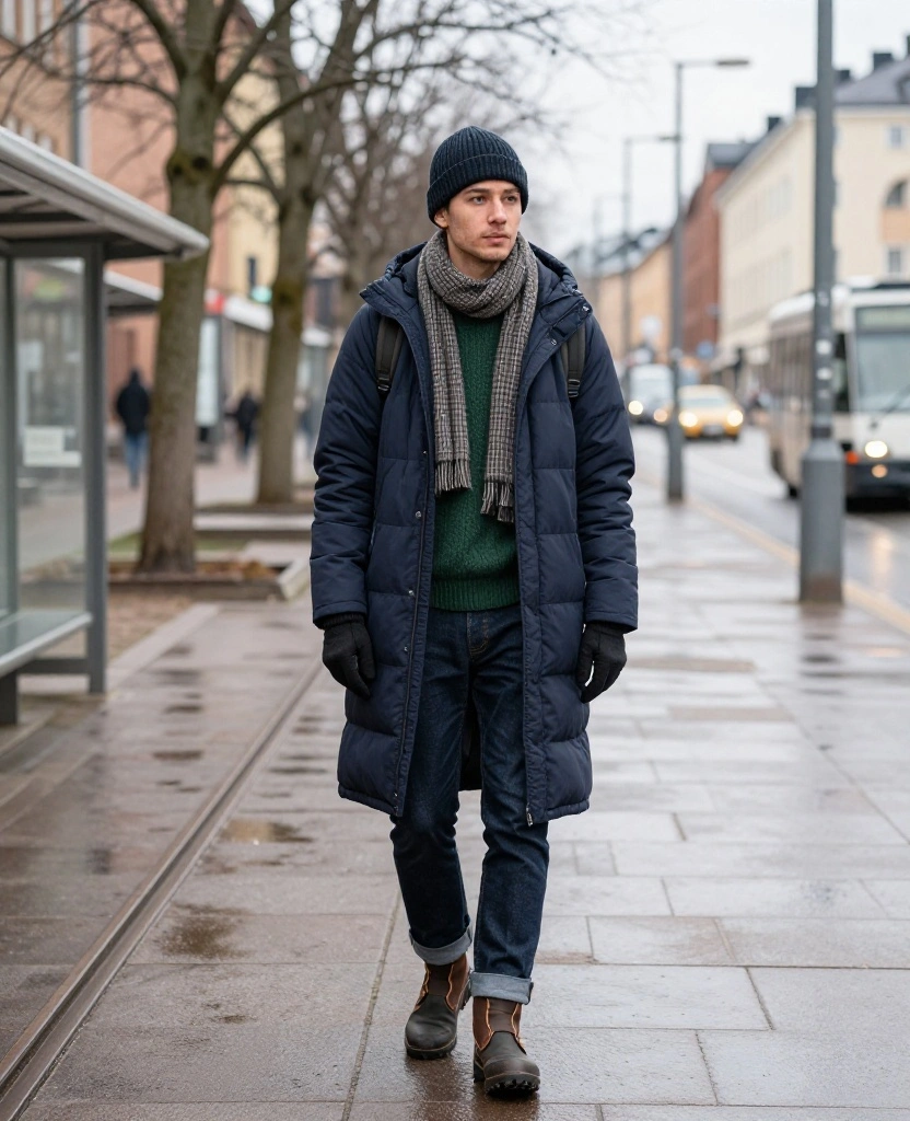 What to Wear in Gothenburg in December: 15 Cozy Winter Outfits That Beat the Scandinavian Chill 30 what to wear in Gothenburg in December What to Wear in Gothenburg in December: 15 Cozy Winter Outfits That Beat the Scandinavian Chill - 6. Give Dark Denim a Warm, Weatherproof Upgrade 1