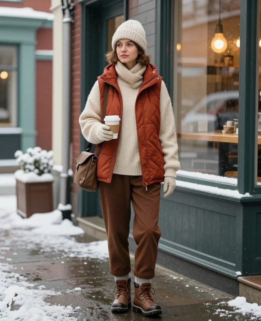 What to Wear in Halifax in December: 15 Cozy Winter Outfit Ideas You’ll Be Glad You Packed! 29 What to Wear in Halifax in December What to Wear in Halifax in December: 15 Cozy Winter Outfit Ideas You’ll Be Glad You Packed! - 5. A Quilted Vest Over a Knit Sweater 1