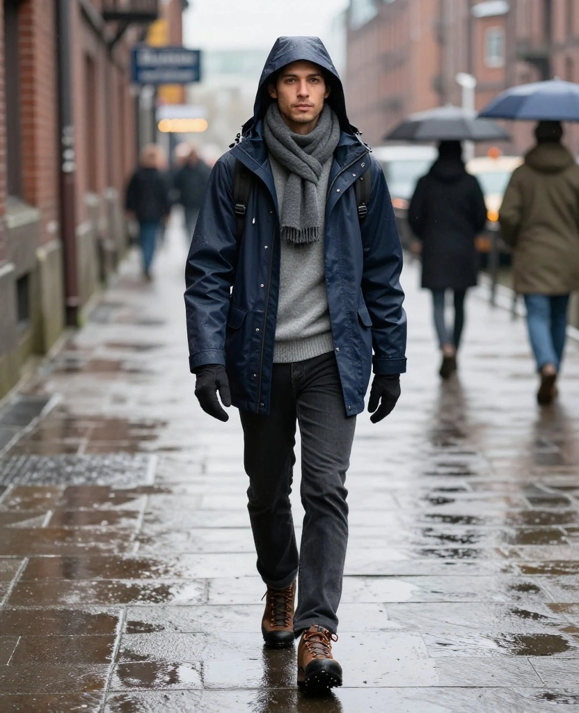 What to Wear in Hamburg in December: 15 Cozy Winter Outfits That Beat the Baltic Chill (You’ll Want to Copy #9!) 29 What to Wear in Hamburg in December What to Wear in Hamburg in December: 15 Cozy Winter Outfits That Beat the Baltic Chill (You’ll Want to Copy #9!) - 5. The Rain Shell over a Merino Sweater 1