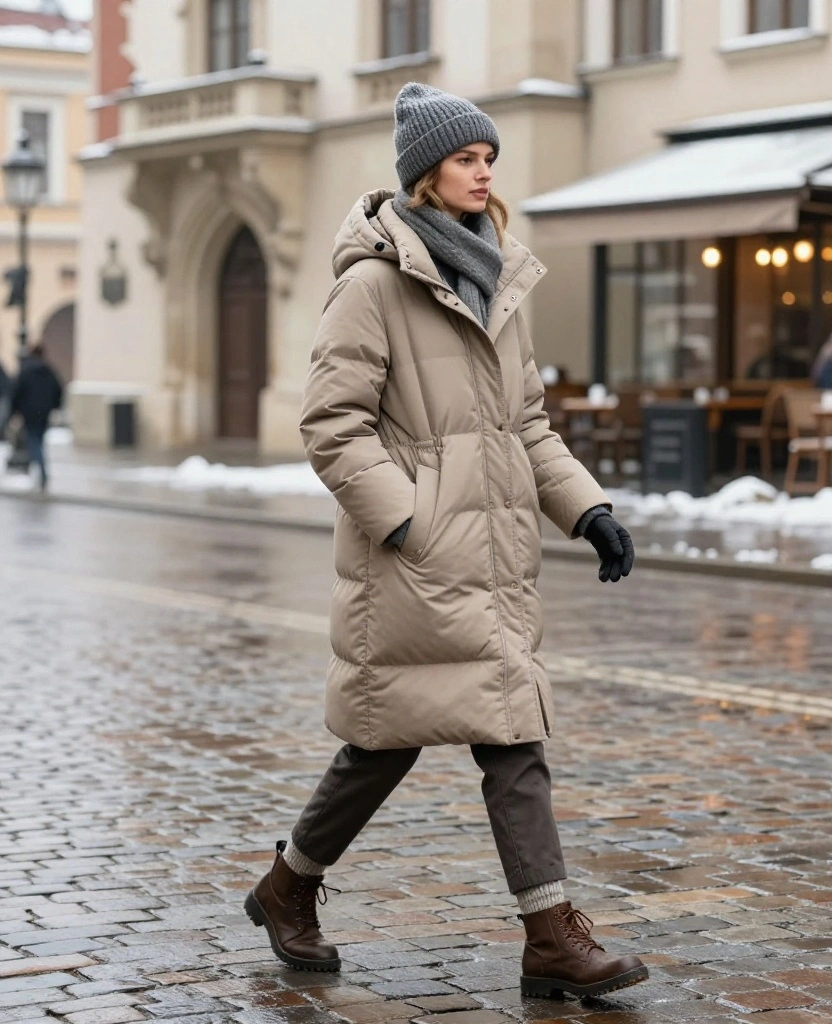 What to Wear in Kraków in December: 13 Layering Tricks That Make Freezing Weather Feel Surprisingly Easy! 15 What to Wear in Kraków in December What to Wear in Kraków in December: 13 Layering Tricks That Make Freezing Weather Feel Surprisingly Easy! - 3. Choose an Outer Coat That Blocks Wind and Wet Pavement Spray 1
