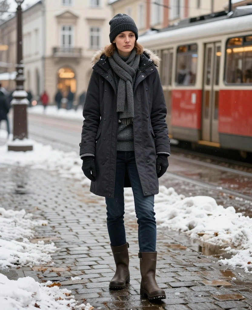 What to Wear in Kraków in December: 13 Layering Tricks That Make Freezing Weather Feel Surprisingly Easy! 57 What to Wear in Kraków in December What to Wear in Kraków in December: 13 Layering Tricks That Make Freezing Weather Feel Surprisingly Easy! - 9. Keep the Hemline Protected From Slush and Street Spray 1