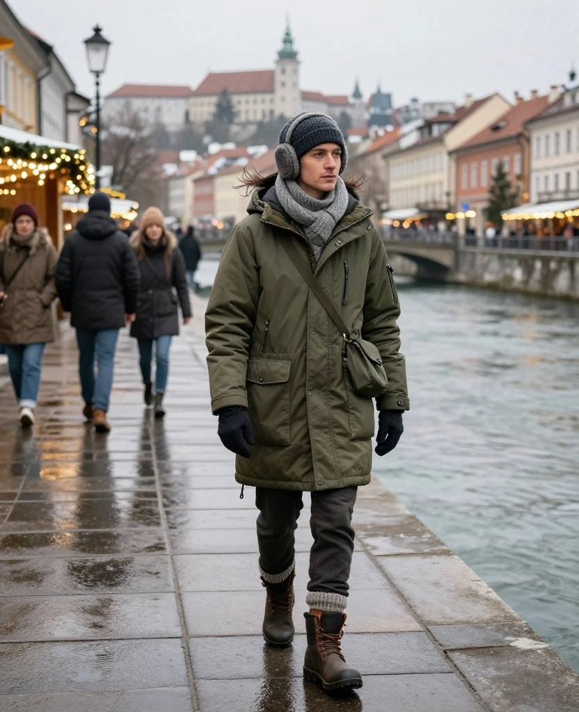 What to Wear in Ljubljana in December: 15 Cozy Winter Outfit Ideas You’ll Want to Copy! 64 What to Wear in Ljubljana in December What to Wear in Ljubljana in December: 15 Cozy Winter Outfit Ideas You’ll Want to Copy! - 10. A Wind-Ready River Walk Outfit 1
