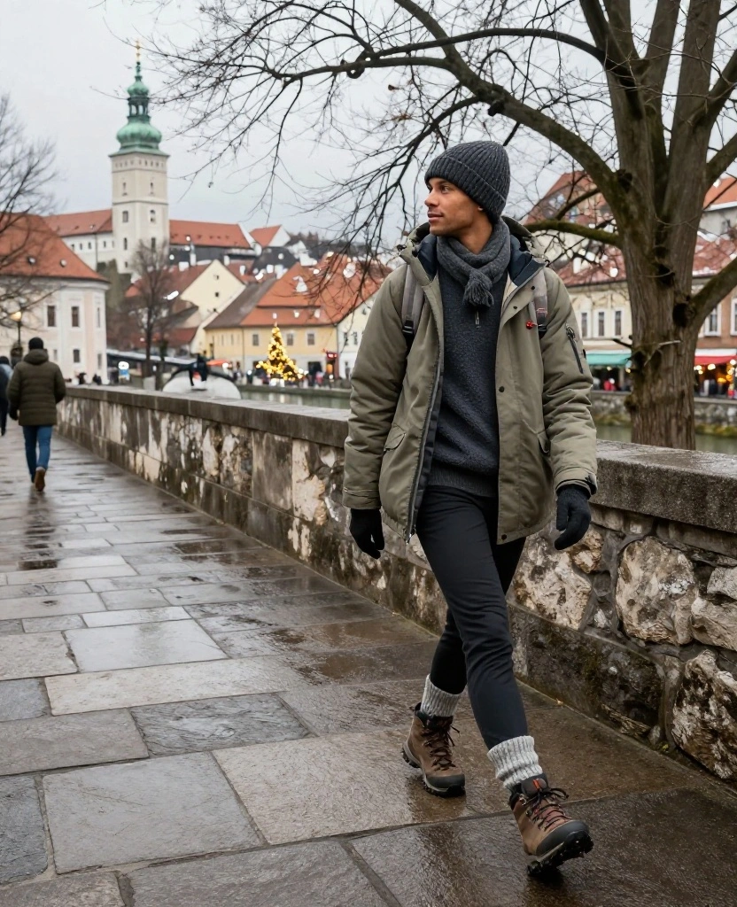 What to Wear in Ljubljana in December: 15 Cozy Winter Outfit Ideas You’ll Want to Copy! 71 What to Wear in Ljubljana in December What to Wear in Ljubljana in December: 15 Cozy Winter Outfit Ideas You’ll Want to Copy! - 11. A Castle-Walk Outfit with Hiker Details 1