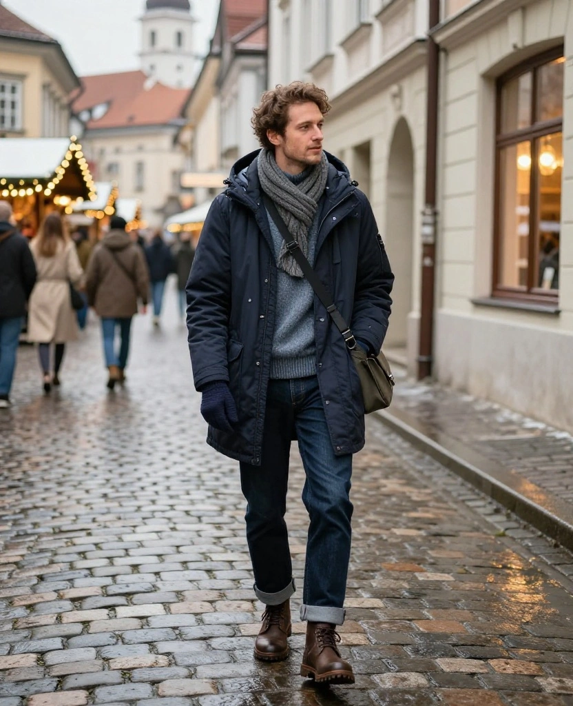 What to Wear in Ljubljana in December: 15 Cozy Winter Outfit Ideas You’ll Want to Copy! 20 What to Wear in Ljubljana in December What to Wear in Ljubljana in December: 15 Cozy Winter Outfit Ideas You’ll Want to Copy! - 4. Dark Denim, a Merino Knit, and Waterproof Boots 1
