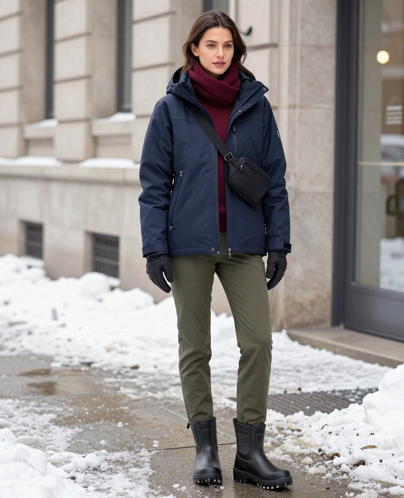 What to Wear in Montréal in December: 15 Warm Winter Outfits That Look Chic, Not Bulky! 32 What to Wear in Montréal in December What to Wear in Montréal in December: 15 Warm Winter Outfits That Look Chic, Not Bulky! - 10. The Technical Shell Over a Refined Sweater 1