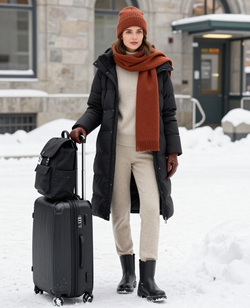What to Wear in Montréal in December: 15 Warm Winter Outfits That Look Chic, Not Bulky! 30 What to Wear in Montréal in December What to Wear in Montréal in December: 15 Warm Winter Outfits That Look Chic, Not Bulky! - 8. The Matching Knit Set for a Comfortable Travel Day 1