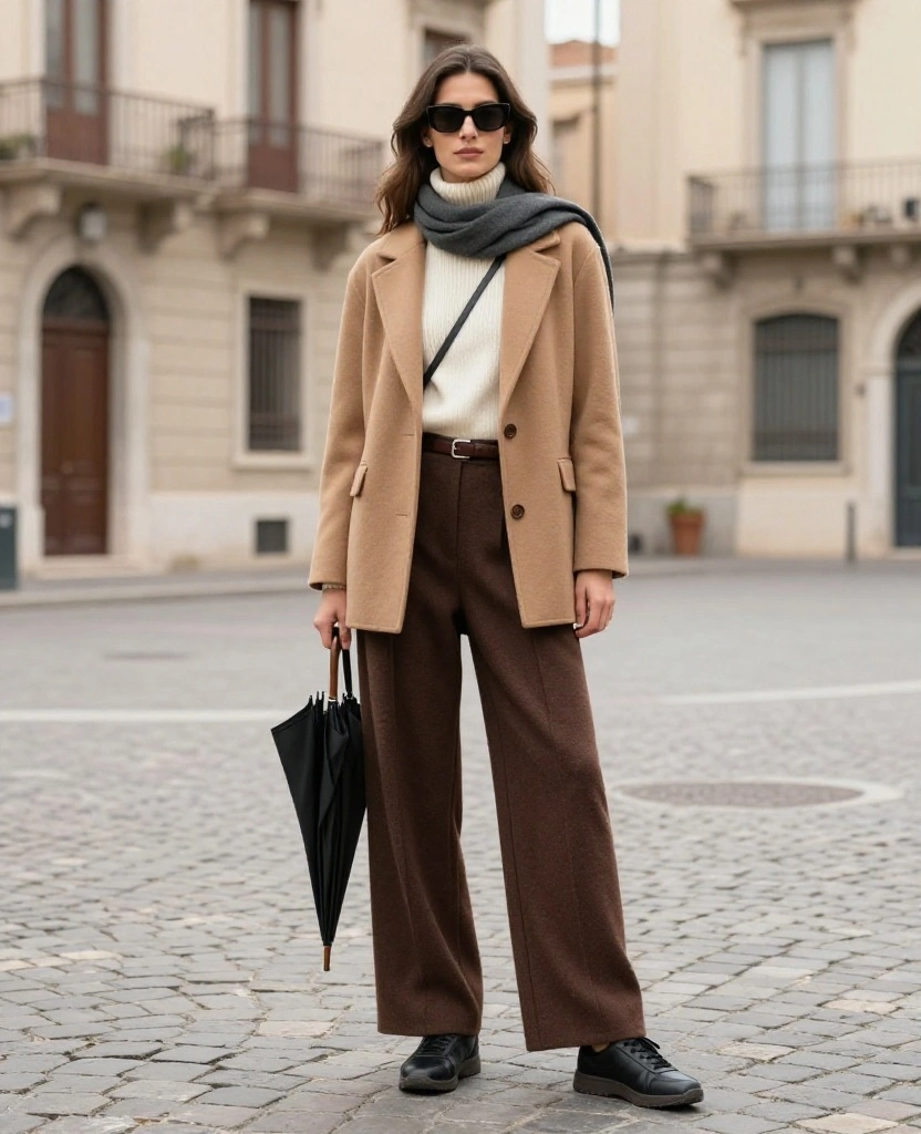 What to Wear in Naples in December: 15 Chic Winter Outfits You’ll Be Glad You Packed 22 what to wear in Naples in December What to Wear in Naples in December: 15 Chic Winter Outfits You’ll Be Glad You Packed - 4. Wide-Leg Trousers with a Fitted Turtleneck 1