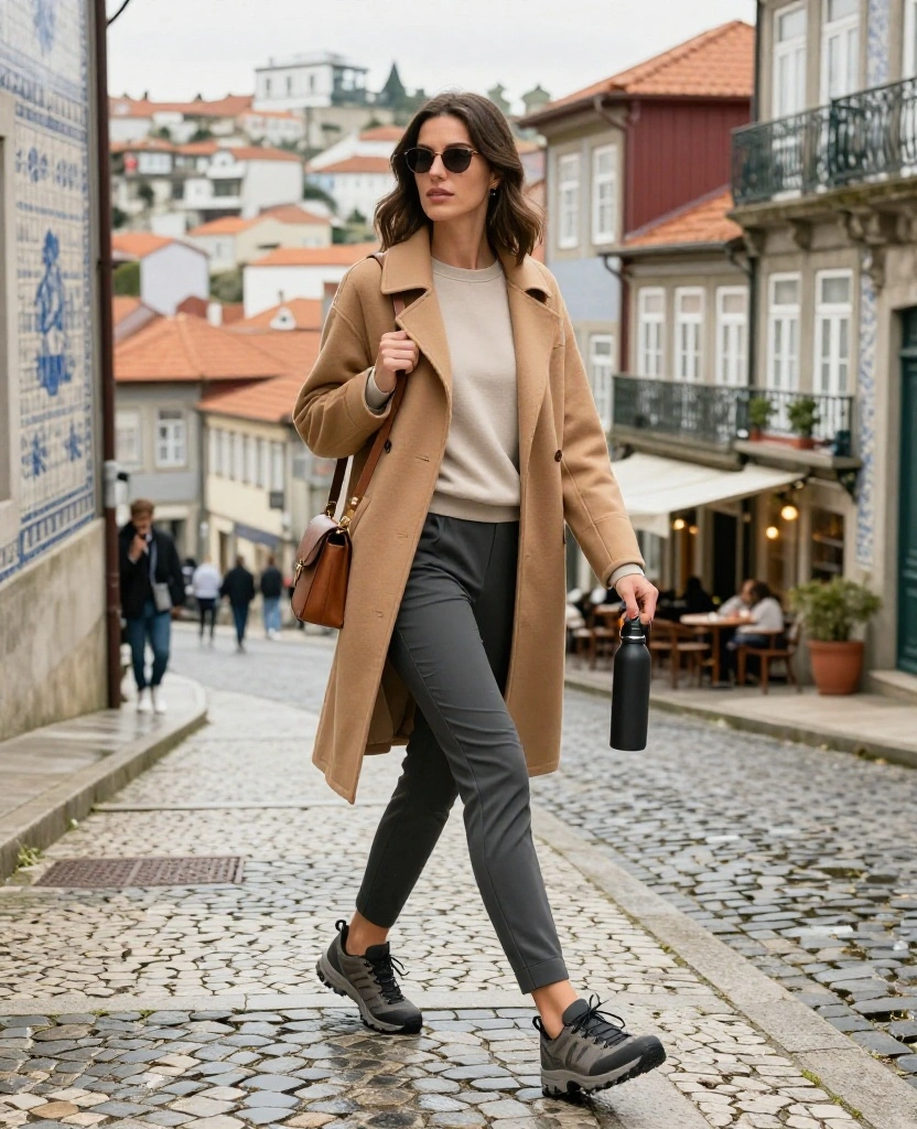 What to Wear in Porto in December: 15 Chic Winter Outfits You’ll Wish You Packed! 65 What to Wear in Porto in December What to Wear in Porto in December: 15 Chic Winter Outfits You’ll Wish You Packed! - 11. The Sporty Walking Outfit with a City Coat 1