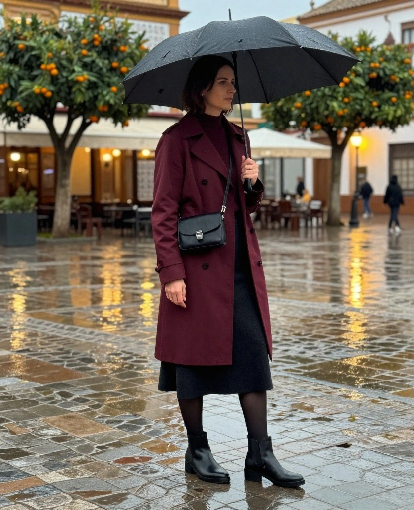 What to Wear in Seville in December: 12 Rain-Proof Outfit Ideas That Keep You Stylish and Comfortable 74 what to wear in Seville in December What to Wear in Seville in December: 12 Rain-Proof Outfit Ideas That Keep You Stylish and Comfortable - 12. A Rain-Proof Evening Look for December Lights and Dinner 1