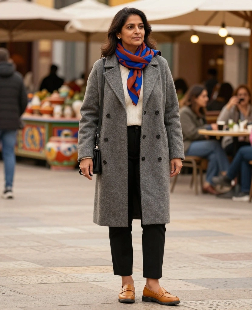 What to Wear in Valencia in December: 15 Chic Outfit Ideas You’ll Want to Copy! 62 What to Wear in Valencia in December What to Wear in Valencia in December: 15 Chic Outfit Ideas You’ll Want to Copy! - 10. The Statement Scarf and Neutral Base 1