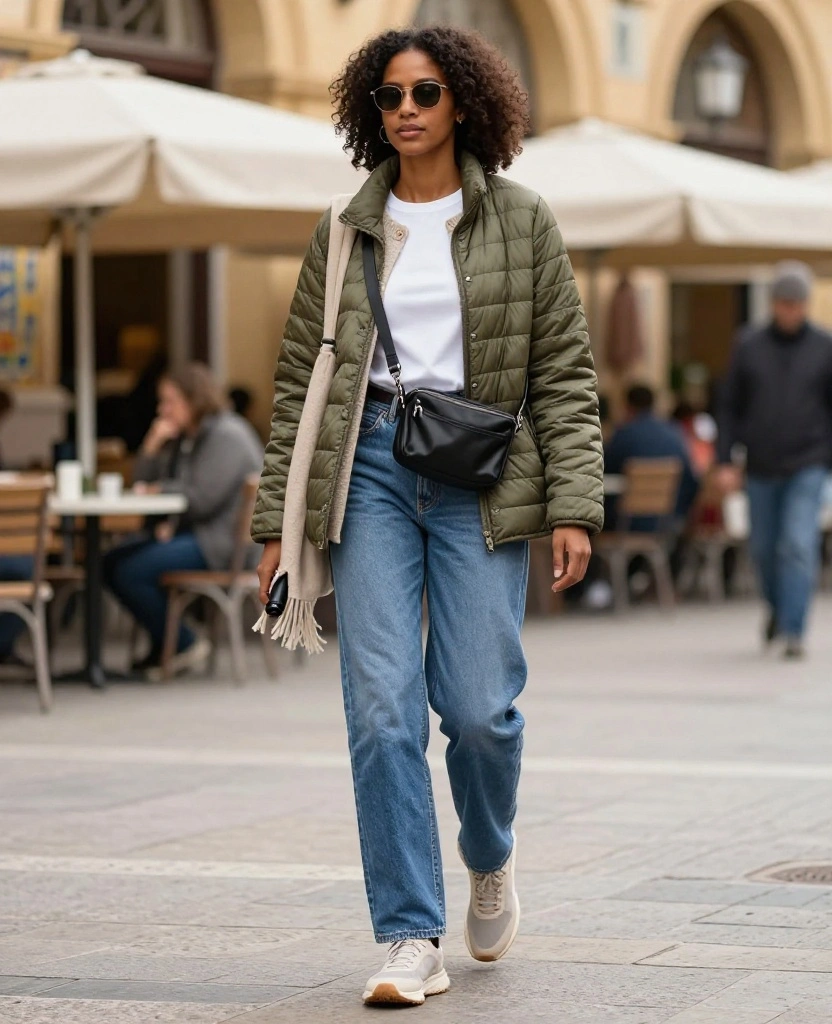 What to Wear in Valencia in December: 15 Chic Outfit Ideas You’ll Want to Copy! 8 What to Wear in Valencia in December What to Wear in Valencia in December: 15 Chic Outfit Ideas You’ll Want to Copy! - 2. The Quilted Jacket, Jeans, and Market-Day Combo 1