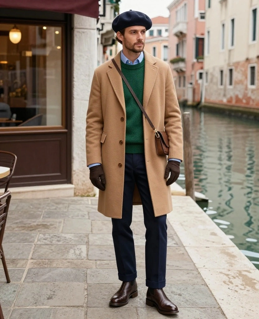 What to Wear in Venice Winter: 13 Layering Tricks That Keep You Cozy Without the Bulky Look 8 What to Wear in Venice in December What to Wear in Venice Winter: 13 Layering Tricks That Keep You Cozy Without the Bulky Look - 2. Use the Fine-Knit and Button-Up Shirt Combo 1